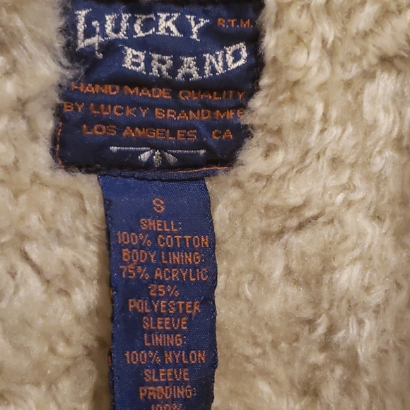 Lucky Brand Denim Jacket with faux sherpa. - Picture 3 of 4
